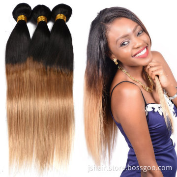 1B/27 two tone ombre hair extension and lace closure colored dip dye